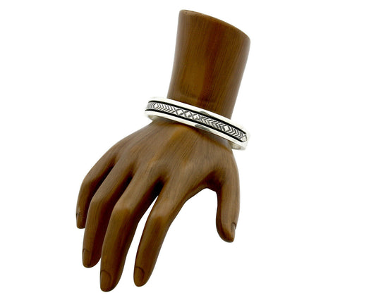 Navajo Handmade Bracelet .925 Silver Native Artist Signed Morgan C.80's