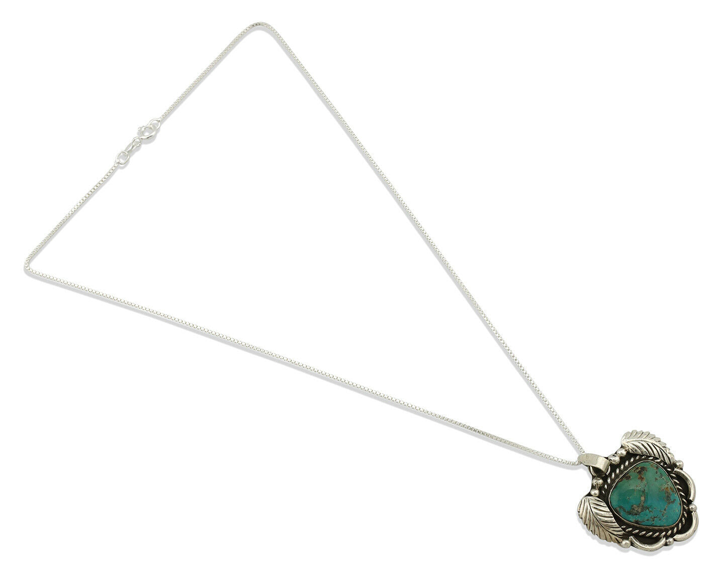Navajo Necklace .925 Silver Royston Turquoise Signed Claw C.80's