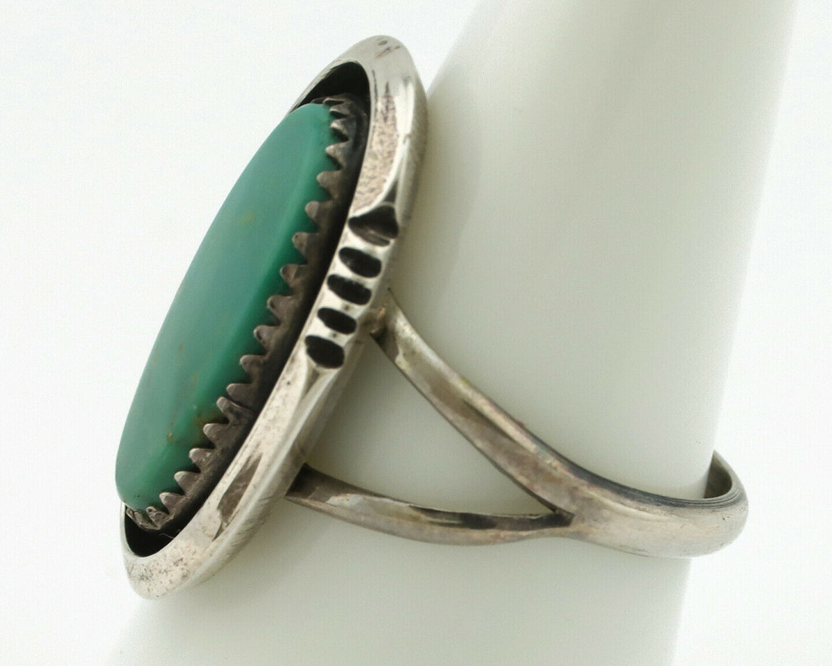 Navajo Ring .925 Silver Blue Turquoise Native American Artist Handmade C.80's