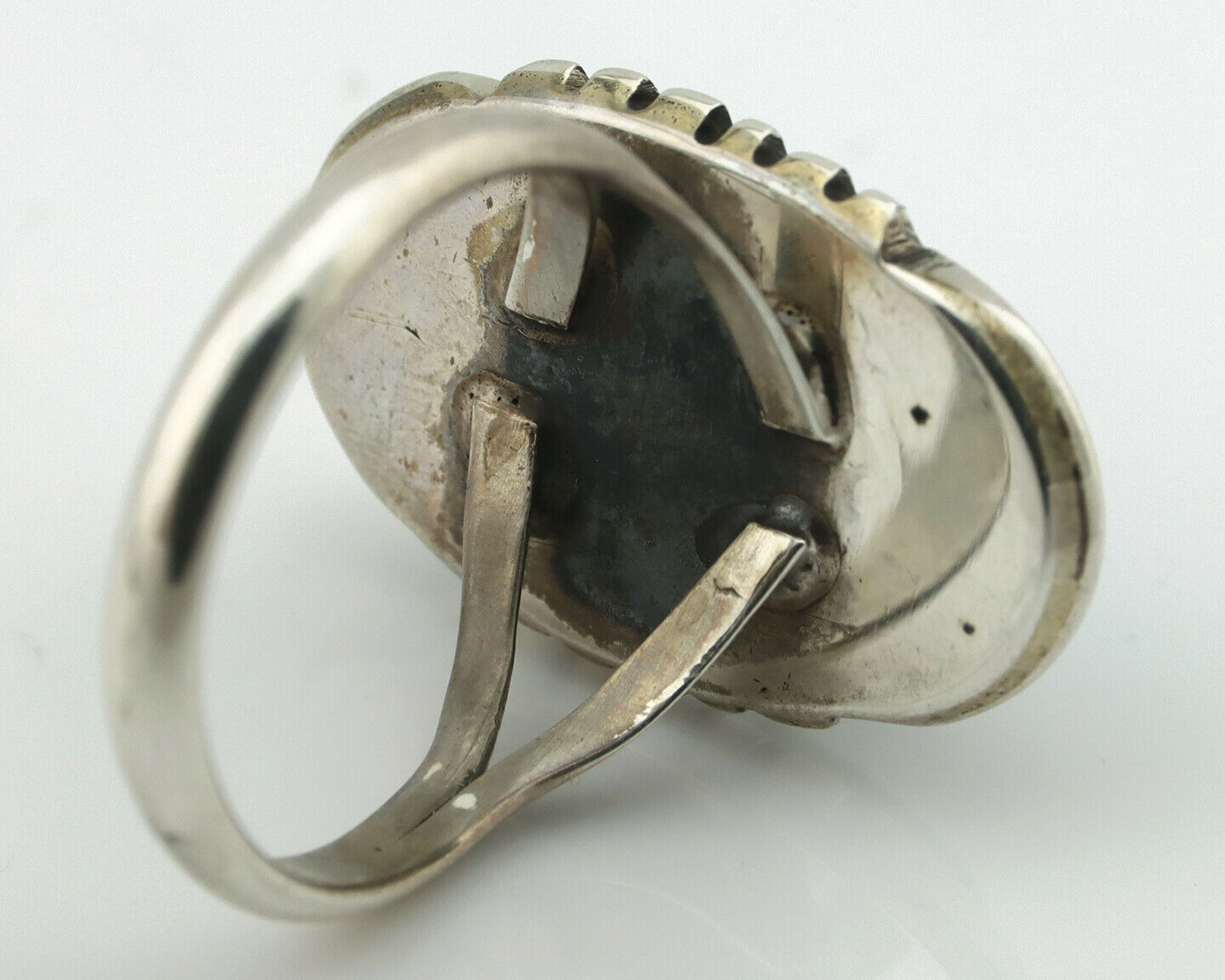 Navajo Ring .925 Silver Blue Turquoise Native American Artist Handmade C.80's