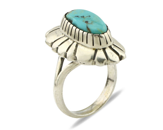 Navajo Ring .925 Silver Arizona Turquoise Signed M Montoya C.80's