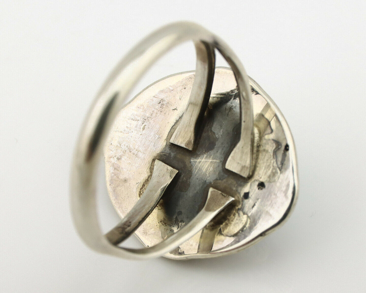 Navajo Ring .925 Silver Blue Southwest Turquoise Native Artist C.1980's