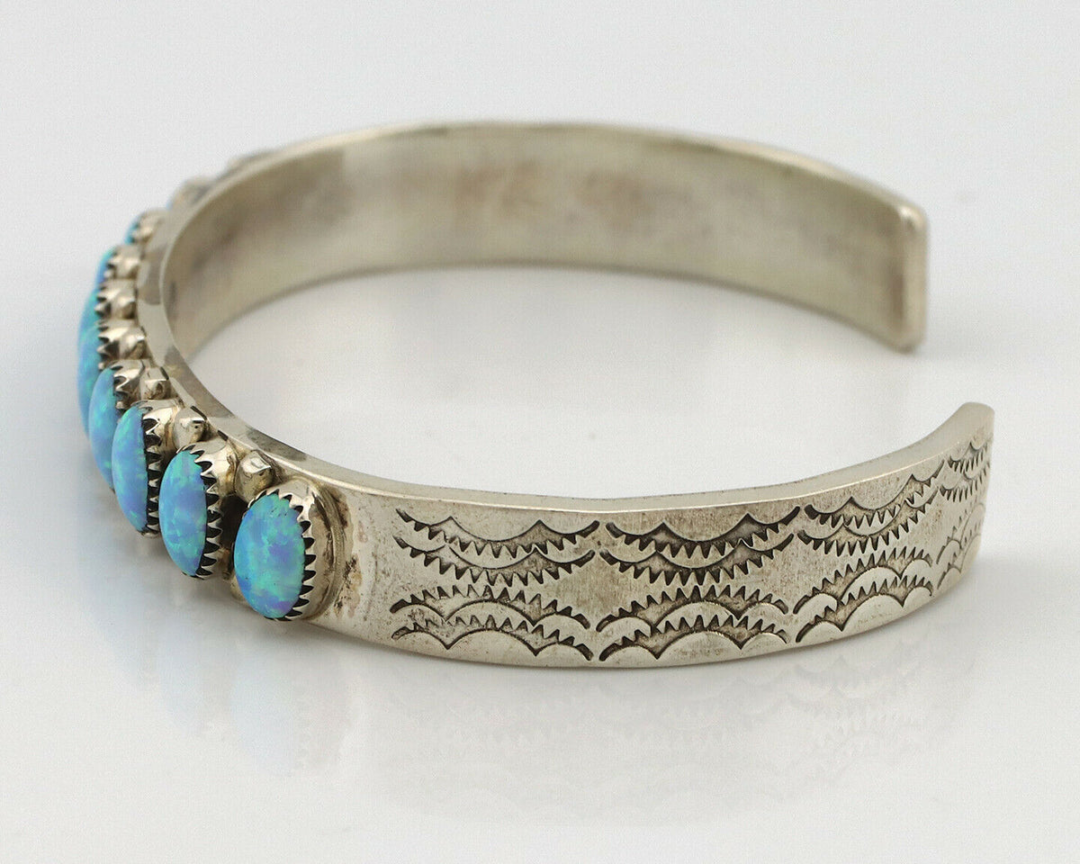 Zuni Bracelet .925 Silver Natural Pink Mussel H. M. Coonsis C.90's