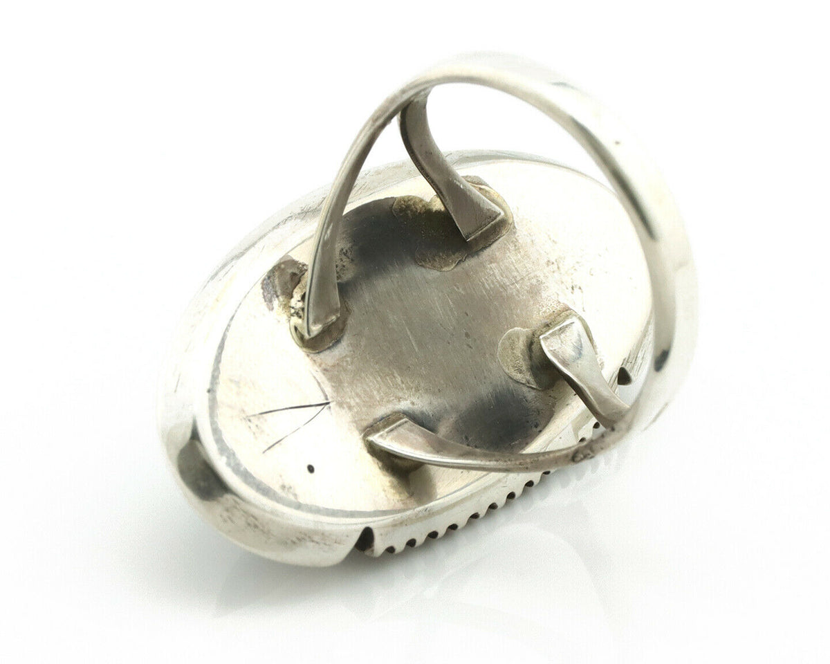 Navajo Ring .925 Silver Blue Turquoise Native American Artist Handmade C.80's
