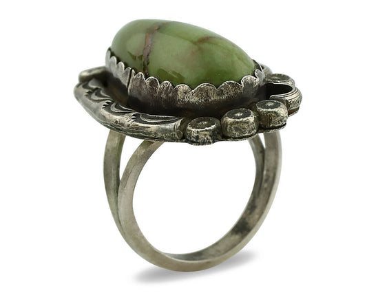 Navajo Ring .925 Silver Royston Turquoise Native American Artist C.1980's