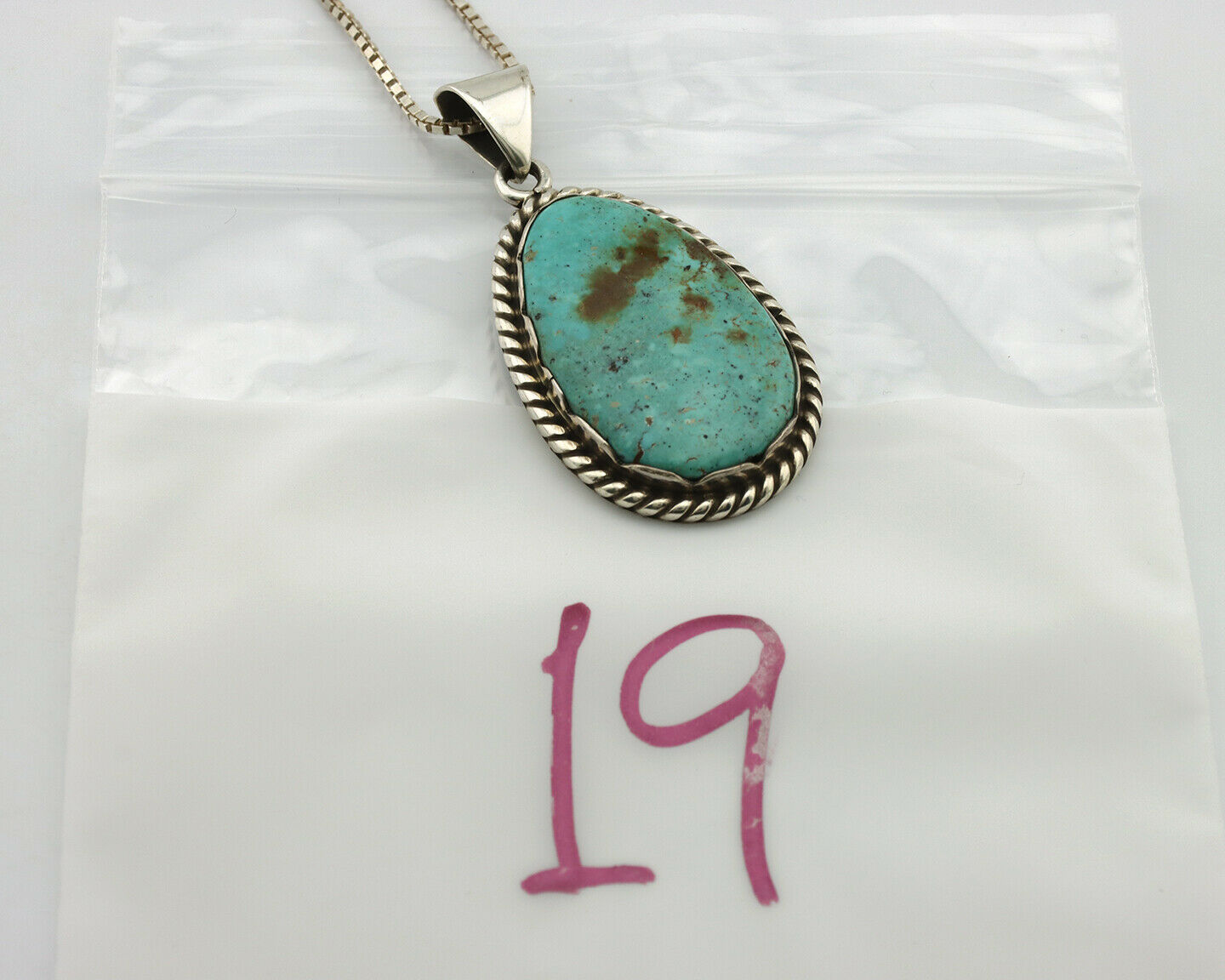 Navajo Handmade Pendant Necklace .925 Silver Artist Signed Sunrise C.80's