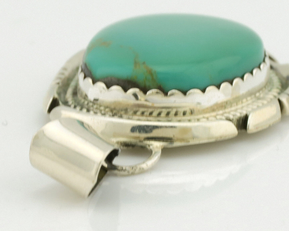 Navajo Necklace .925 Silver Arizona Turquoise Signed Jon McCray C.1980's