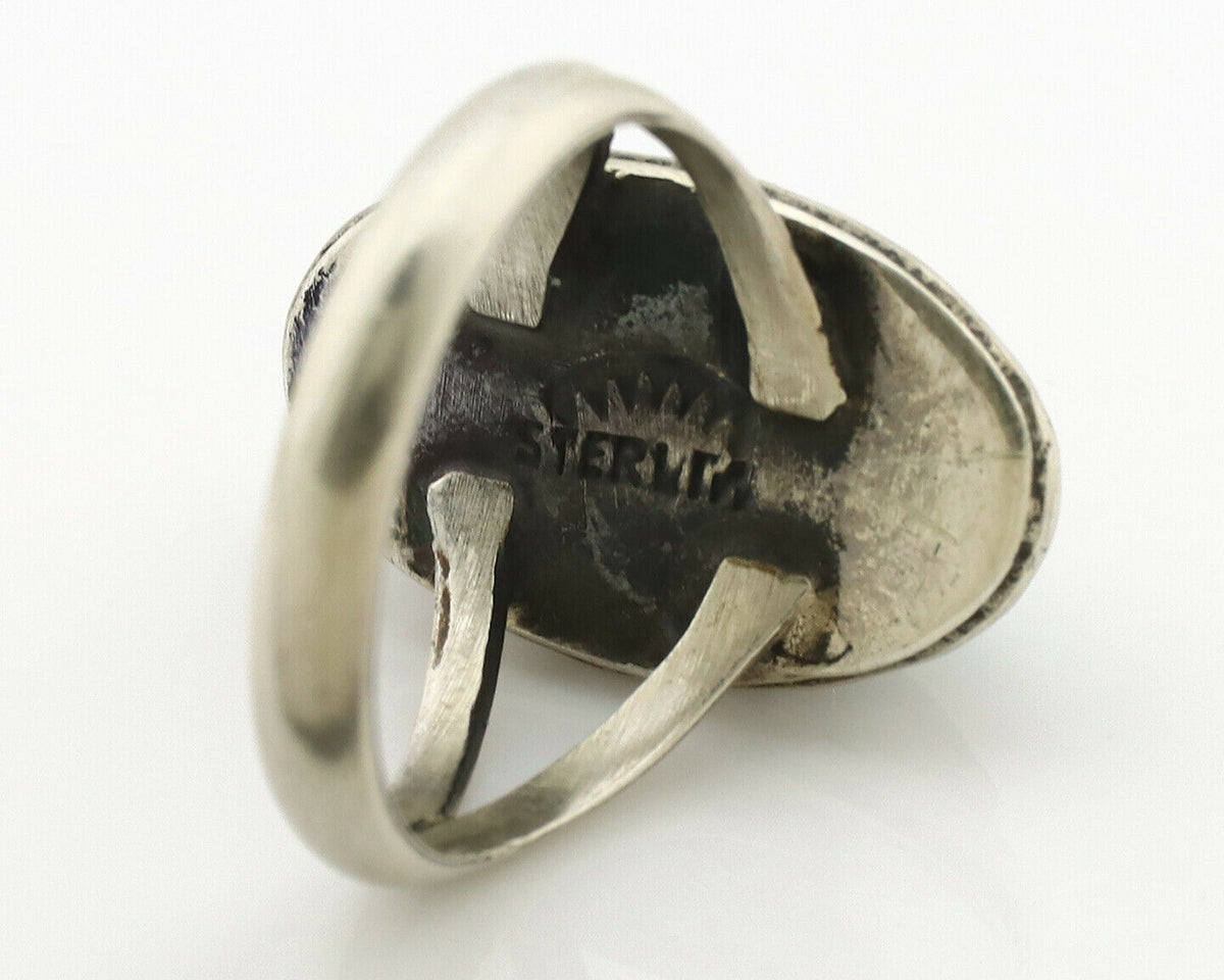 Navajo Ring .925 Silver Natural Mined Turquoise Artist Signed C.80's