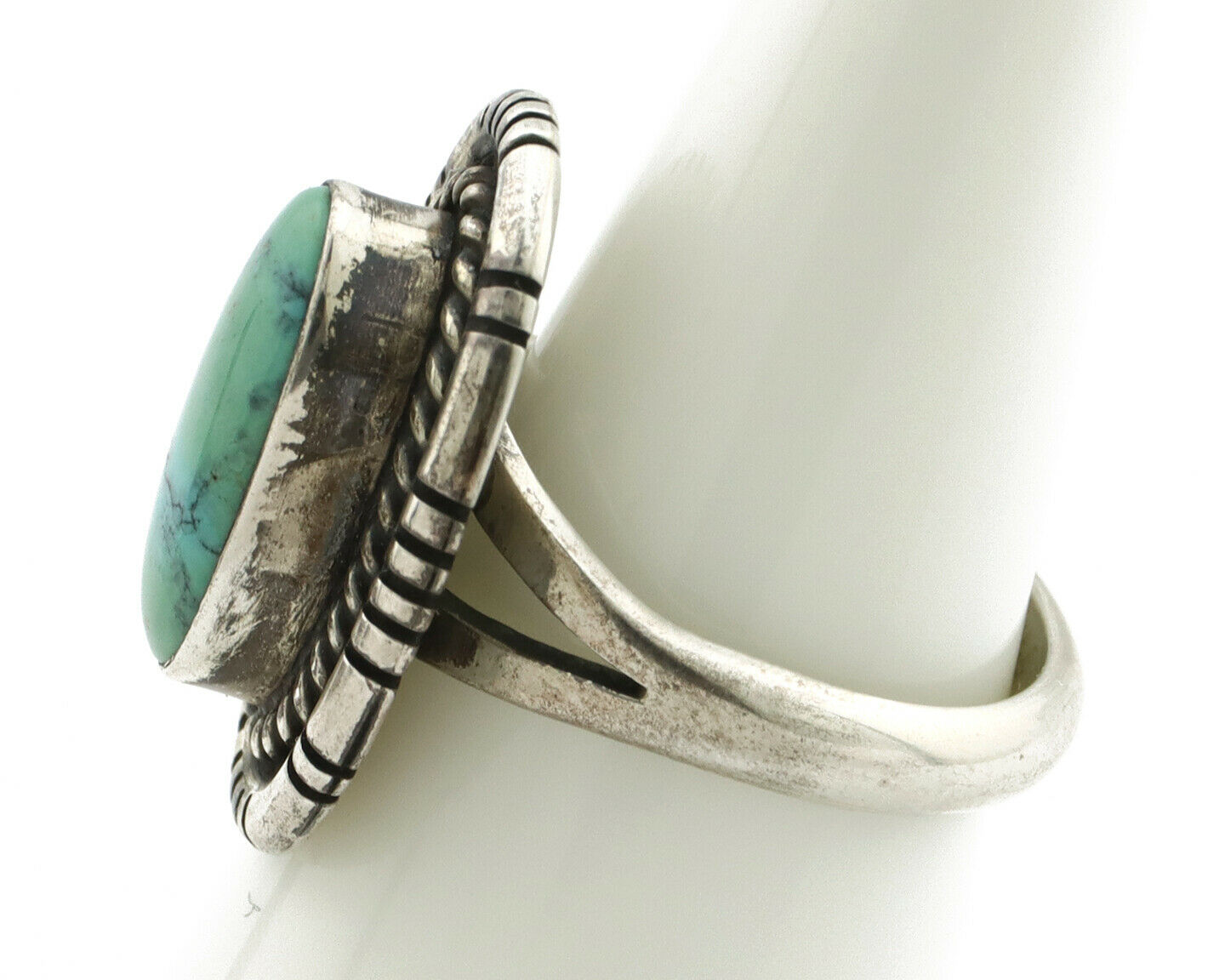Navajo Ring .925 Silver Arizona Turquoise Native American Artist Handmade C.80's