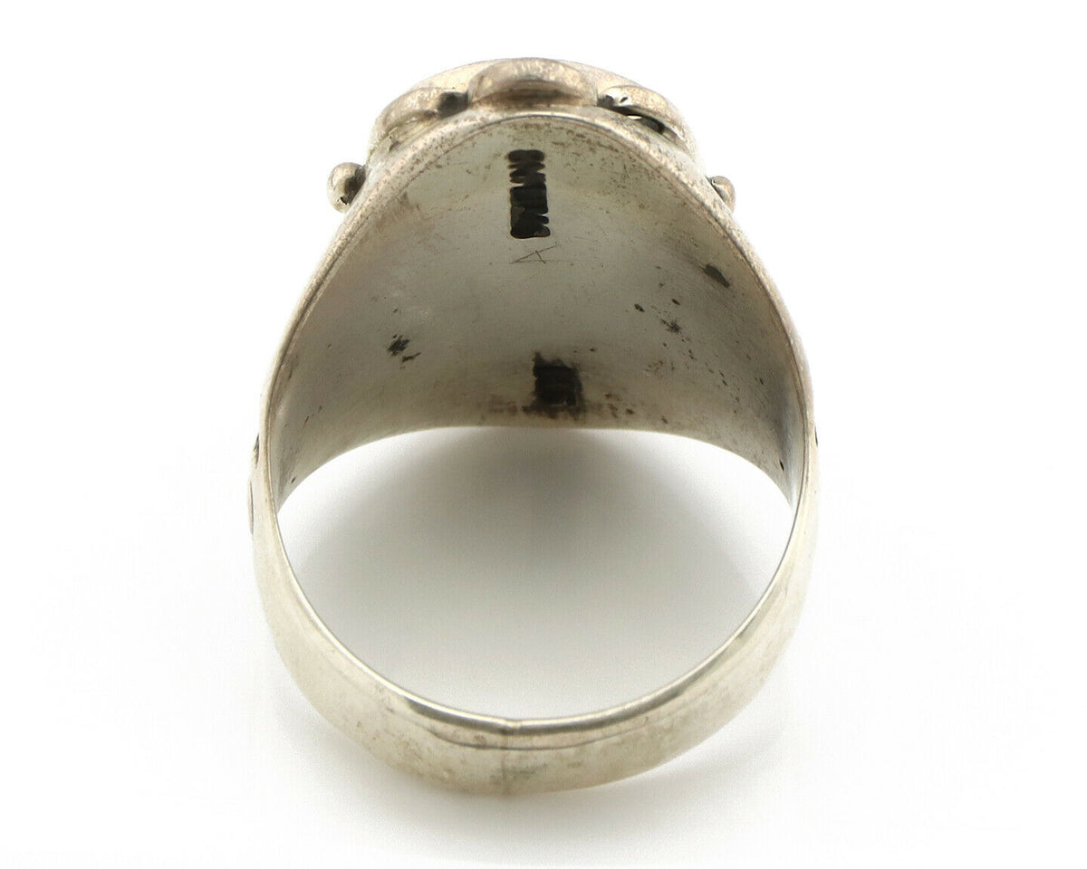 Navajo Ring .925 Silver Turquoise Mountain Native American Artist C.80's