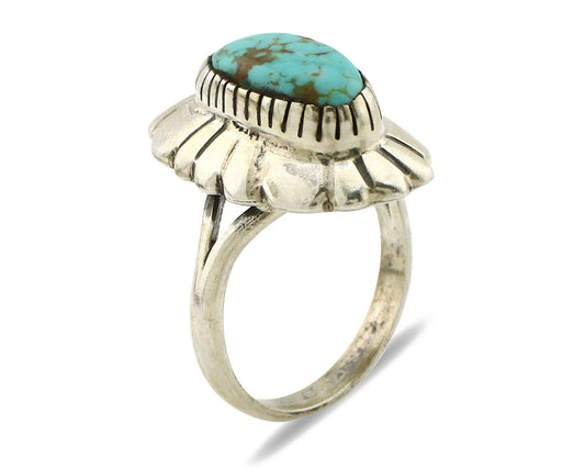 Navajo Ring .925 Silver Arizona Turquoise Signed M Montoya C.80's