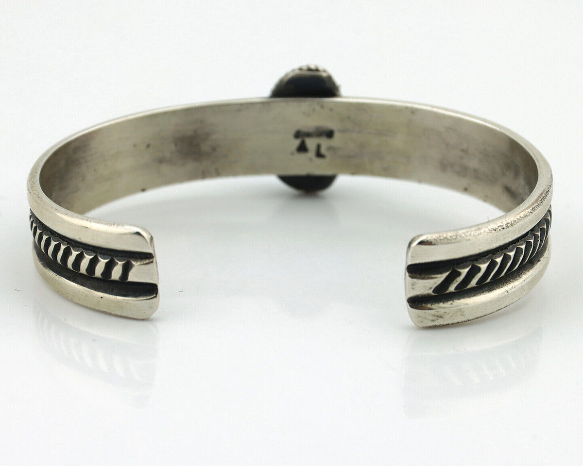 Women's Navajo .925 Silver Blue Natural Turquoise Artist Signed AL C.80's