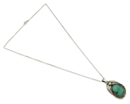 Navajo Necklace .925 Silver Royston Turquoise Artist Signed Sunrise C.80's