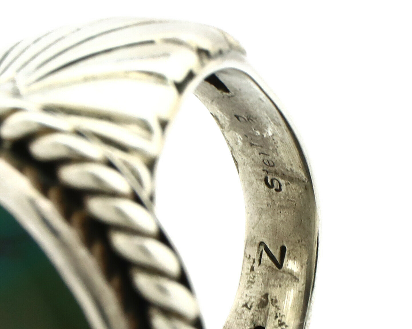 Navajo Ring .925 Silver Royston Turquoise Artist Signed DZ C.80's