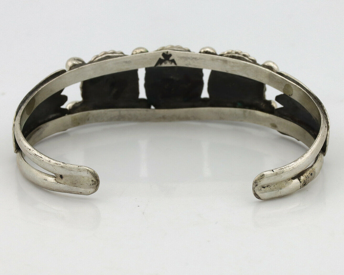 Navajo Bracelet .925 Silver Arizona Turquoise Artist Signed C Montoya Circa 80's