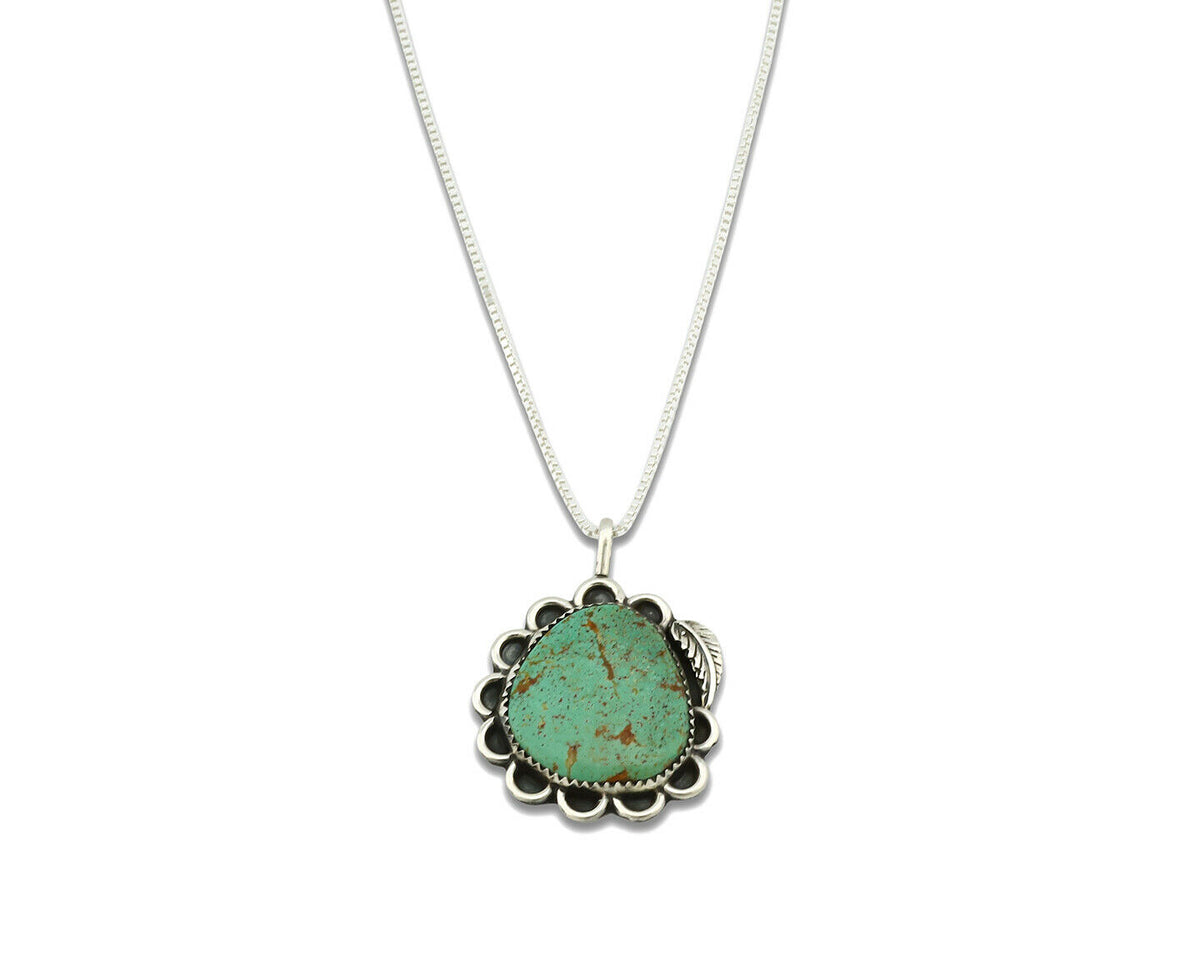 Navajo Necklace .925 Silver Kingman Turquoise Native Artist C.1980's