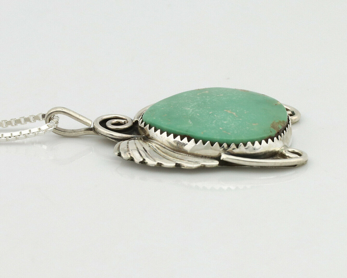 Navajo Necklace .925 Silver Kingman Turquoise Native Artist C.1980's