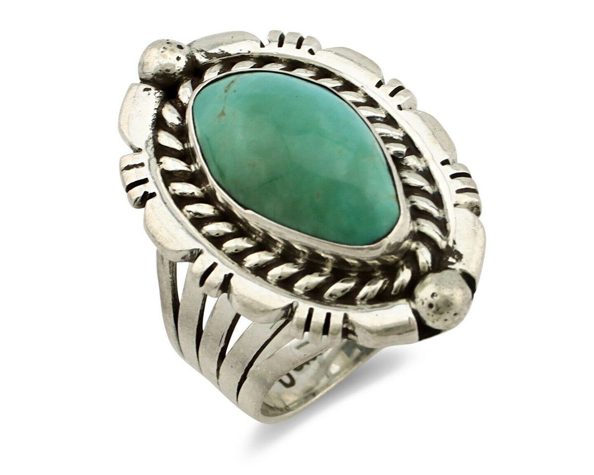 Navajo Ring .925 Silver Royston Turquoise Signed Artist DC C.80's