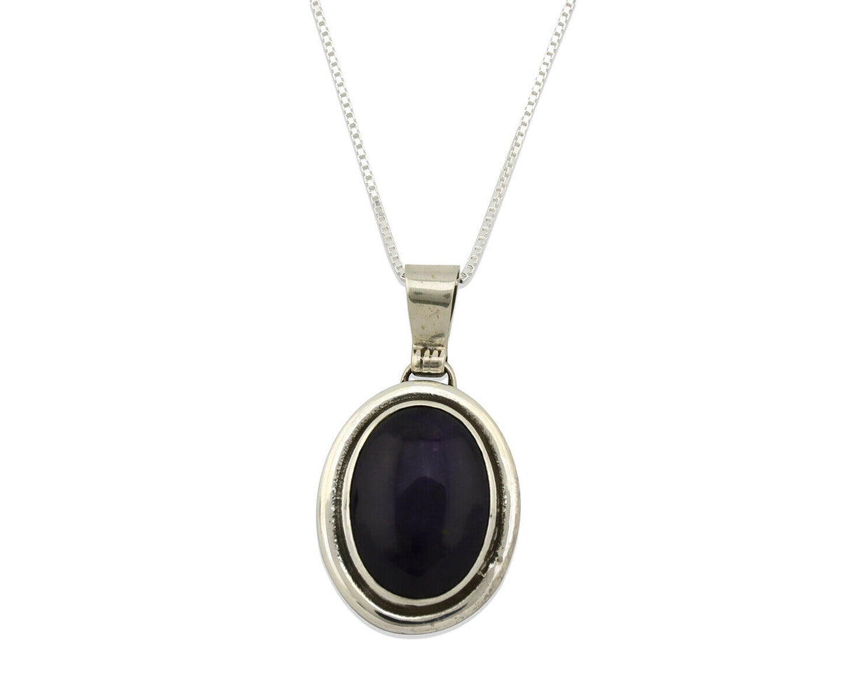 Navajo Necklace .925 Silver Natural Sugilite Apache Manufacturing C.80's