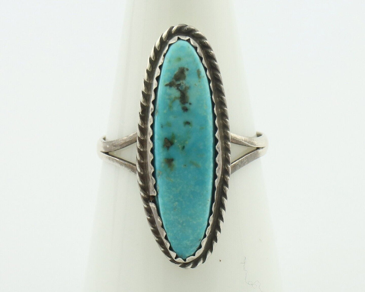 Navajo Handmade Ring .925 Silver Southwest Turquoise Native Artist C.80's