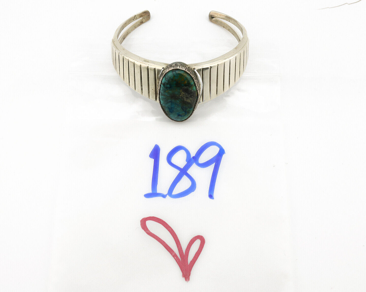 Women's Navajo .925 Silver Spiderweb Turquoise Native American Artist C.80's