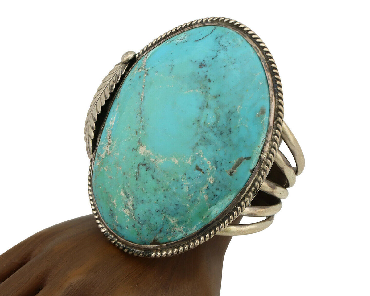 Women's Navajo .925 Silver Kingman Turquoise Native American Artist C.80's