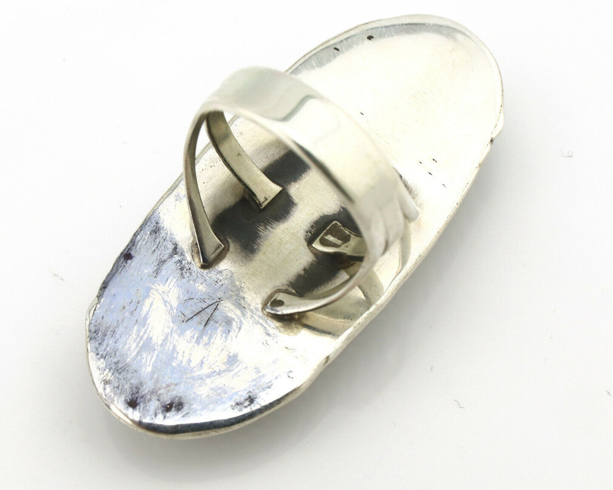 Navajo Ring .925 Silver Turquoise Mountain Artist Talhat C.80's