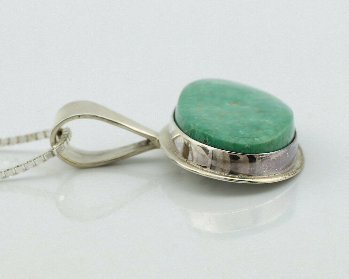 Navajo Necklace .925 Silver Natural Turquoise Signed Doug Zachary C.1980's