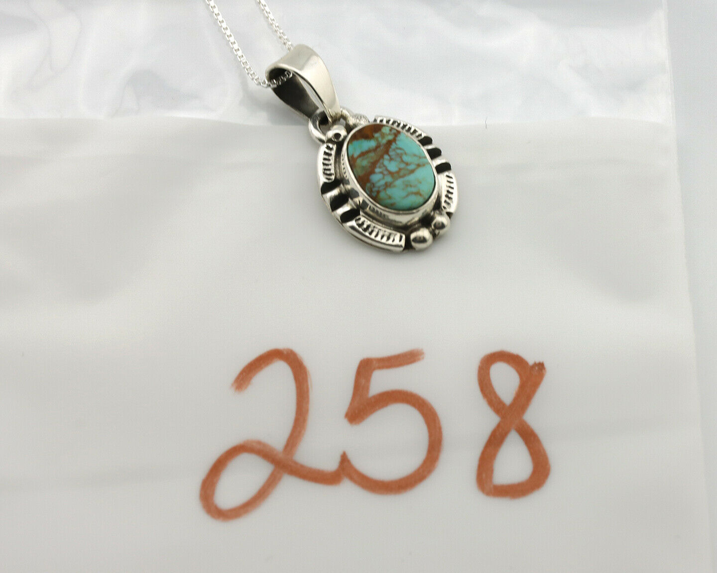 Navajo Pendant .925 Silver Kingman Turquoise Artist Signed Gecko C.80's