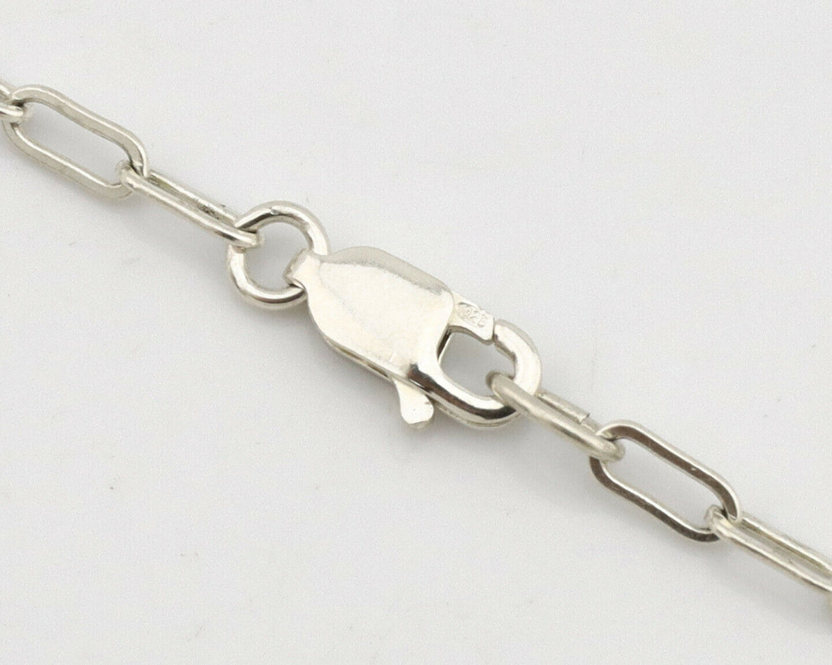 Navajo Necklace .925 Silver Sleeping Beauty Turquoise Signed E C.80's