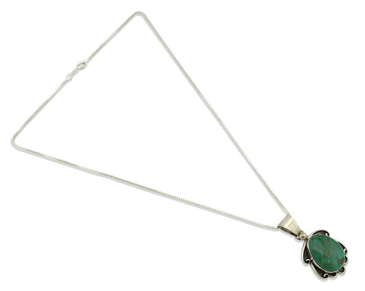 Navajo Necklace .925 Silver Manassas Turquoise Artist Signed Sunrise C.80's