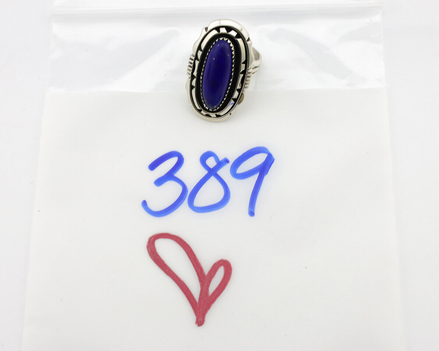 Navajo Ring 925 Silver Natural Lapis Lazuli Artist Signed William Denetdale C80s