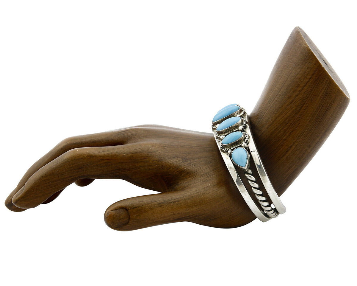 Bowlins Old Carter Trading Post Bracelet Turquoise Cuff .925 Silver