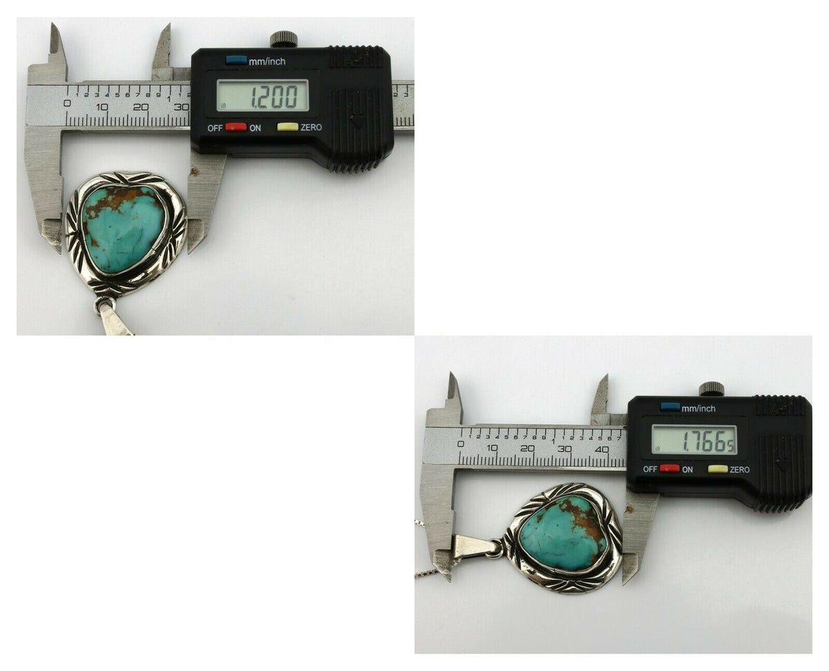 Navajo Necklace .925 Silver Kingman Turquoise Artist C Montoya C.80's