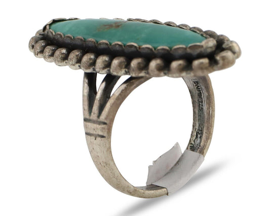 Navajo Handmade Ring 925 Silver Turquoise Native American Artist C.80's