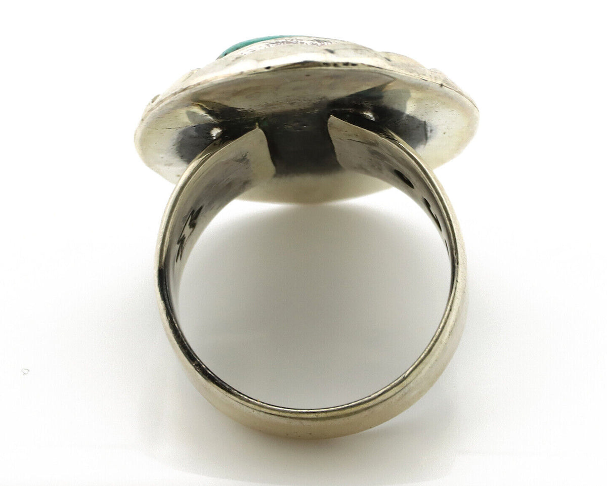 Navajo Ring 925 Silver Turquoise Mountain Artist Signed C Montoya C.80's