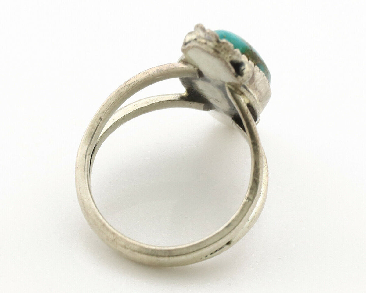 Navajo Ring .925 Silver Royston Turquoise Native American Artist C.1980's