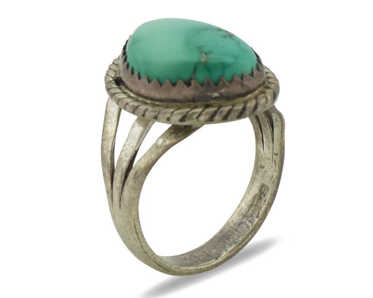 Navajo Ring .925 Silver Royston Turquoise Native American Artist C.80's