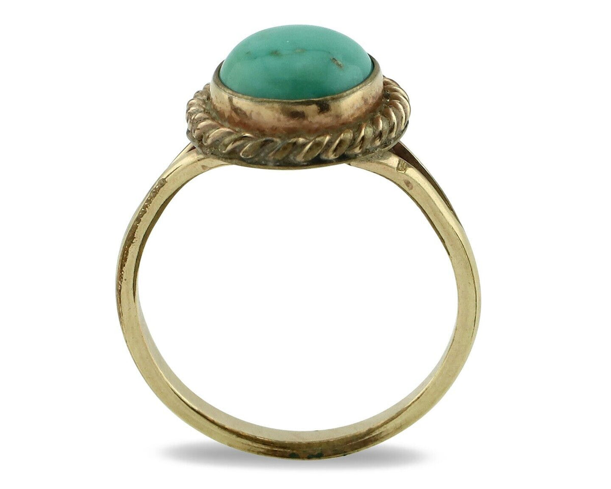 Navajo Ring .925 Silver Royston Turquoise Native American Artist C.80's