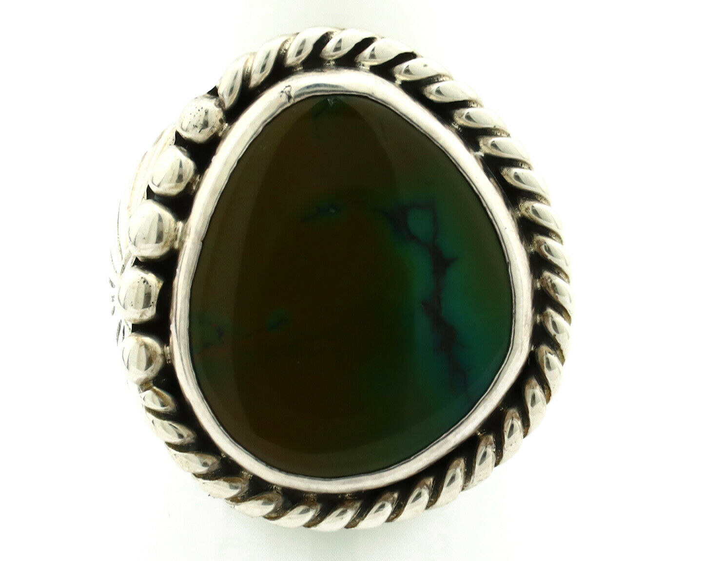 Navajo Ring .925 Silver Royston Turquoise Artist Signed DZ C.80's