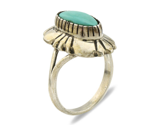 Navajo Ring .925 Silver Arizona Turquoise Signed M Montoya C.80's