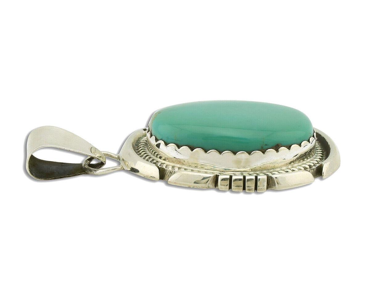 Navajo Necklace .925 Silver Arizona Turquoise Signed Jon McCray C.1980's