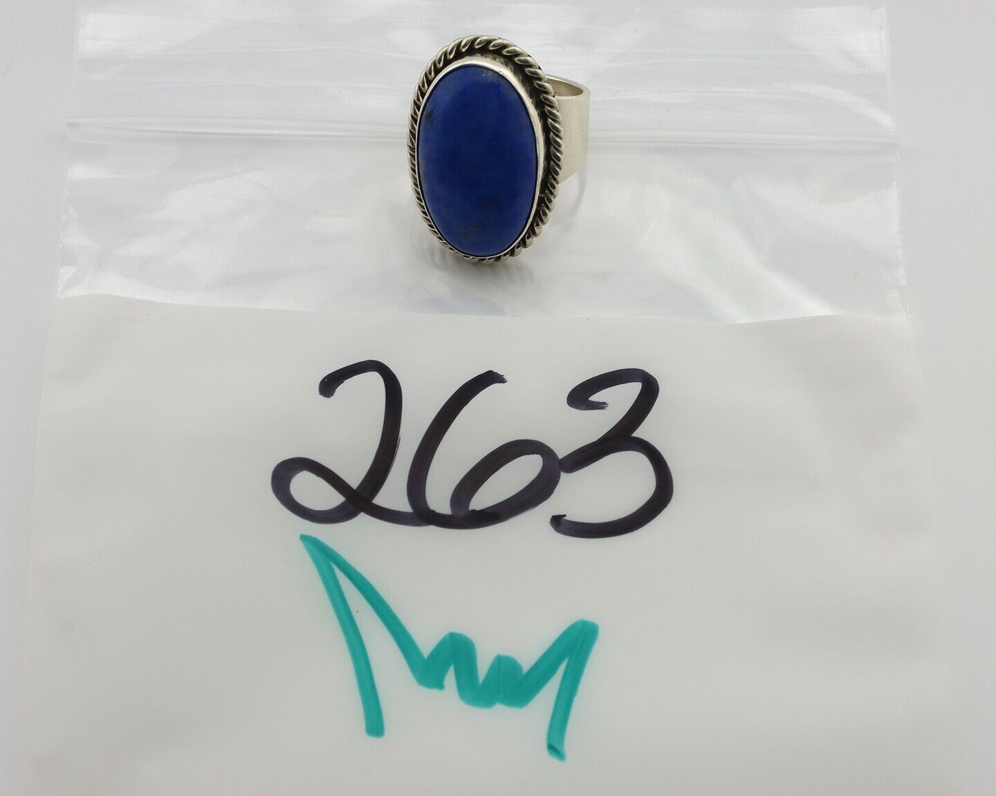 Navajo Ring 925 Silver Natural Lapis Artist Signed Wilbur Musket Jr C.80's