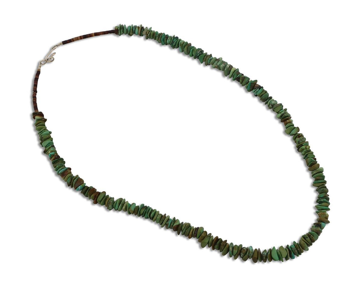 Navajo Necklace 925 Silver Natural Manassas Turquoise Native Artist C.80's