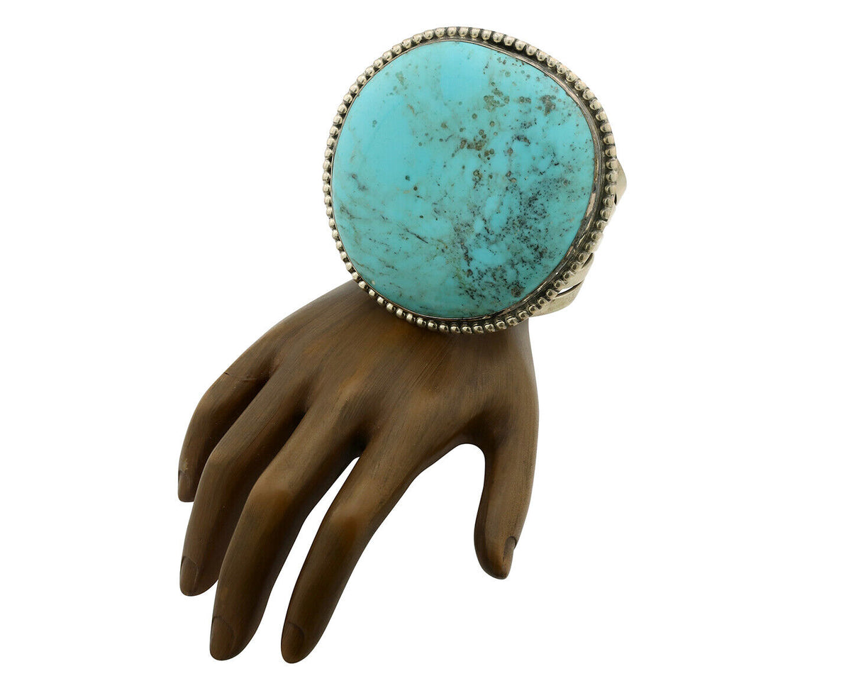 Women's Navajo .925 Silver Block Turquoise Native American Artist C.80's
