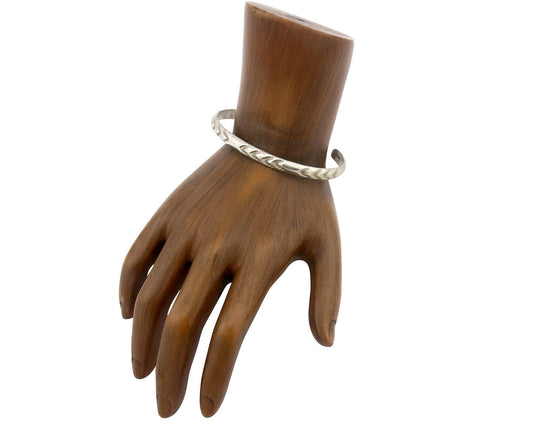 Navajo Bracelet .925 Silver Hand Stamped Arrow Head Artist I Montoya C.80's