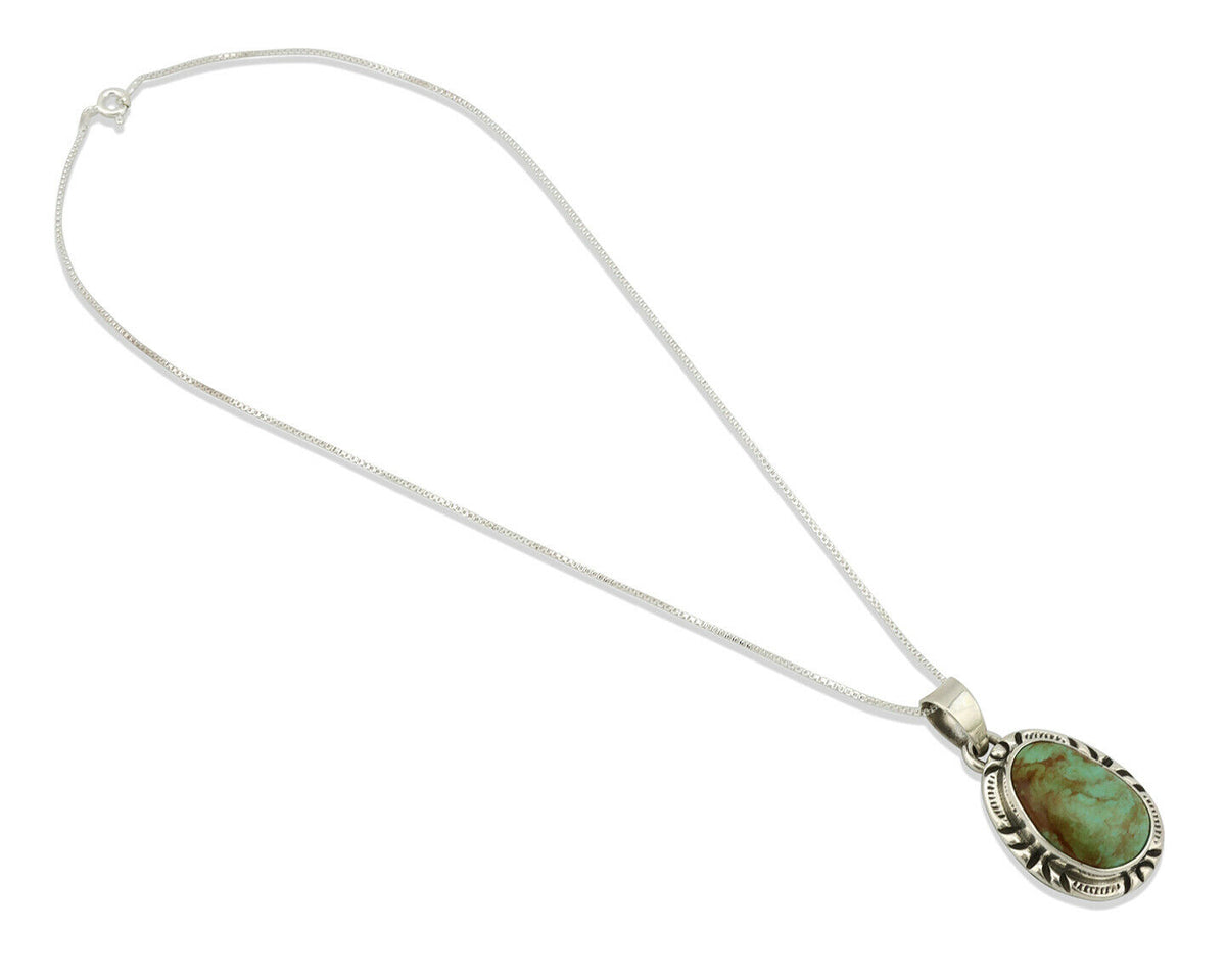Navajo Pendant .925 Silver Kingman Turquoise Artist Signed Gecko C.80's