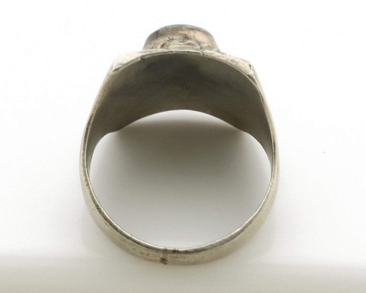Navajo Ring .925 Silver Natural Turquoise Handmade Native American Artist C.80s