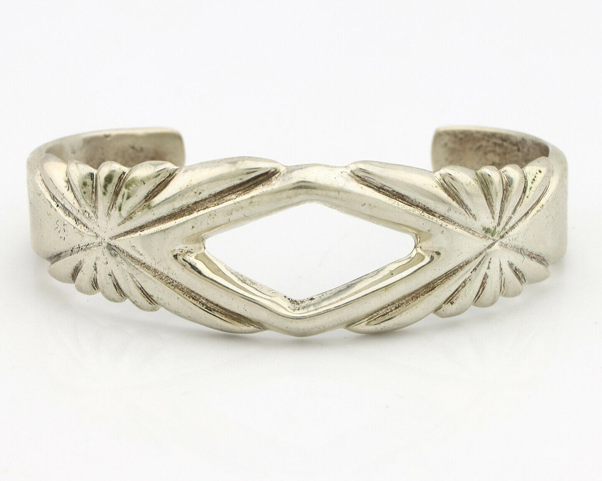 Navajo Sand Cast Bracelet .925 Silver Native American Artist Circa 1980's
