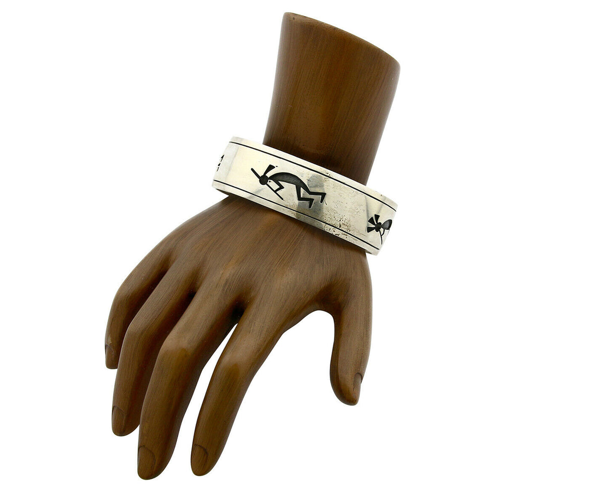 Hopi Bracelet .925 Silver Signed Artist Nathan Fred Jr 1980's